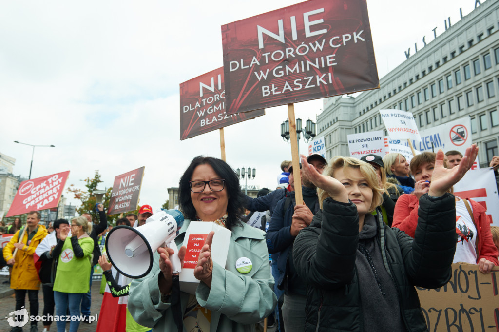 Protest przeciw CPK w Warszawie