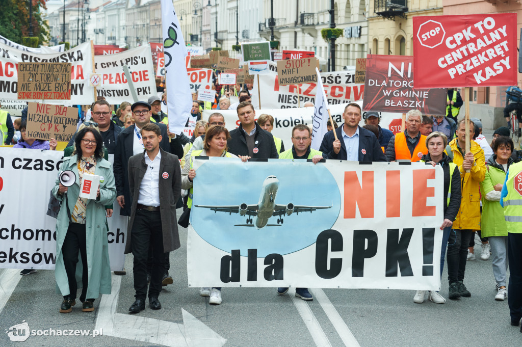 Protest przeciw CPK w Warszawie