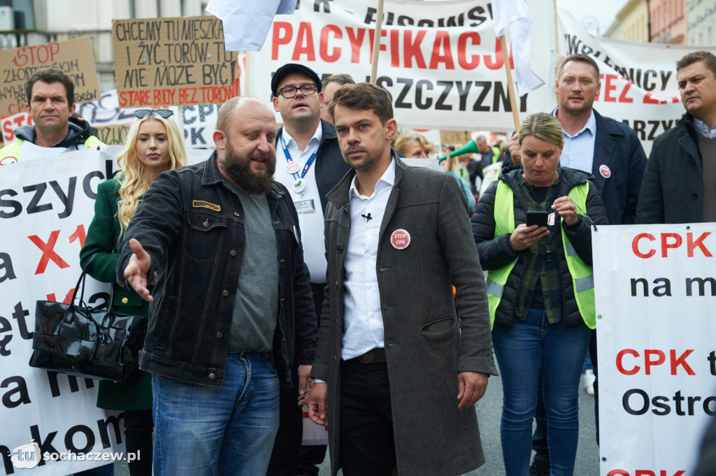 Protest przeciw CPK w Warszawie