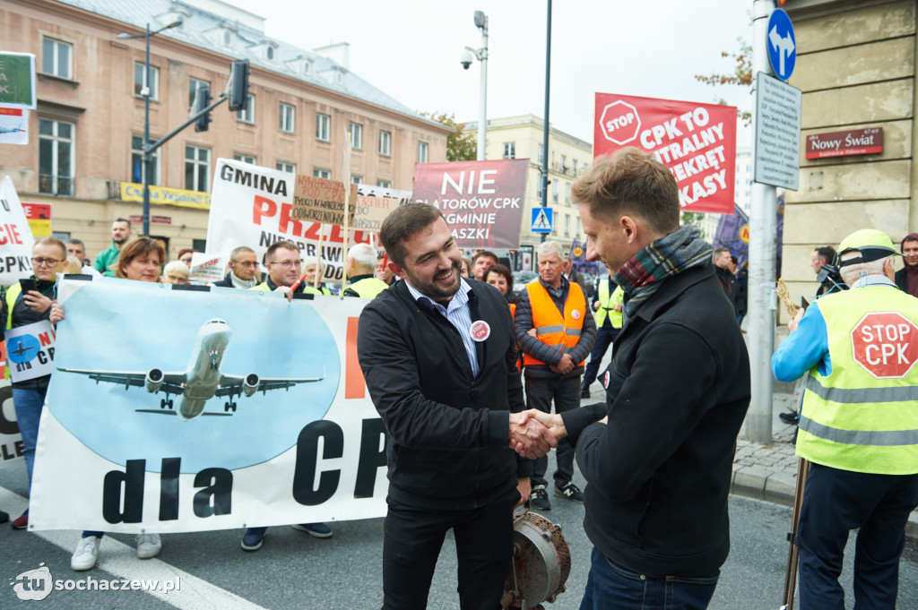Protest przeciw CPK w Warszawie