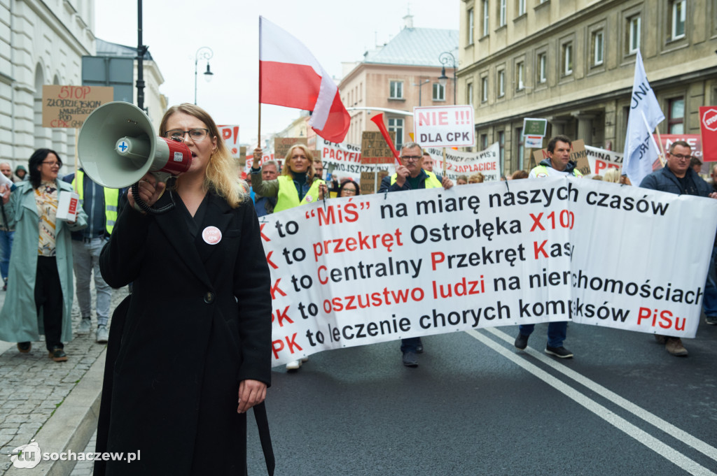 Protest przeciw CPK w Warszawie