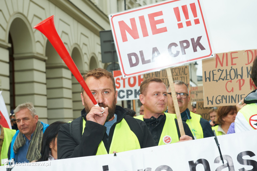 Protest przeciw CPK w Warszawie