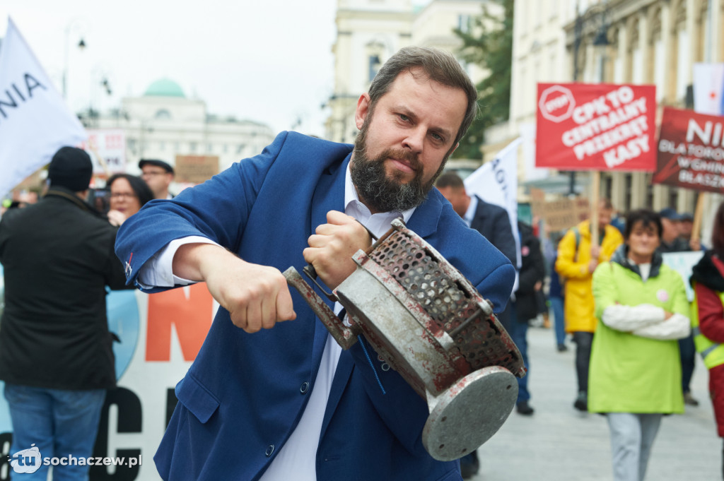 Protest przeciw CPK w Warszawie