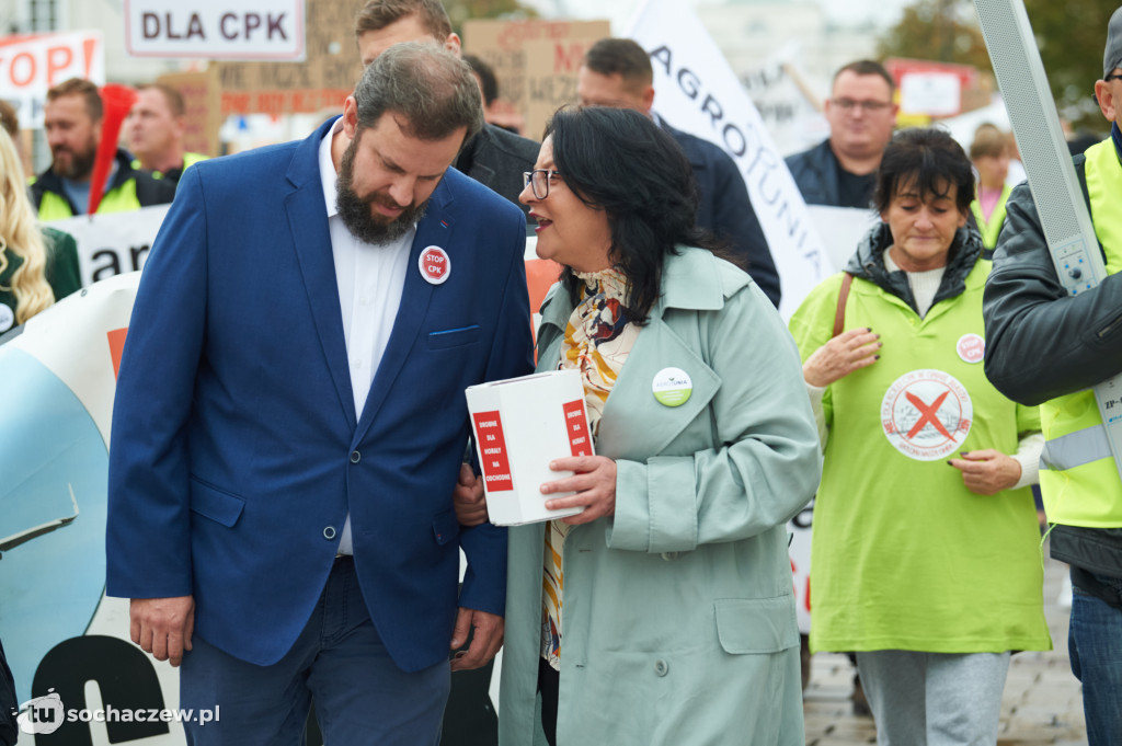 Protest przeciw CPK w Warszawie