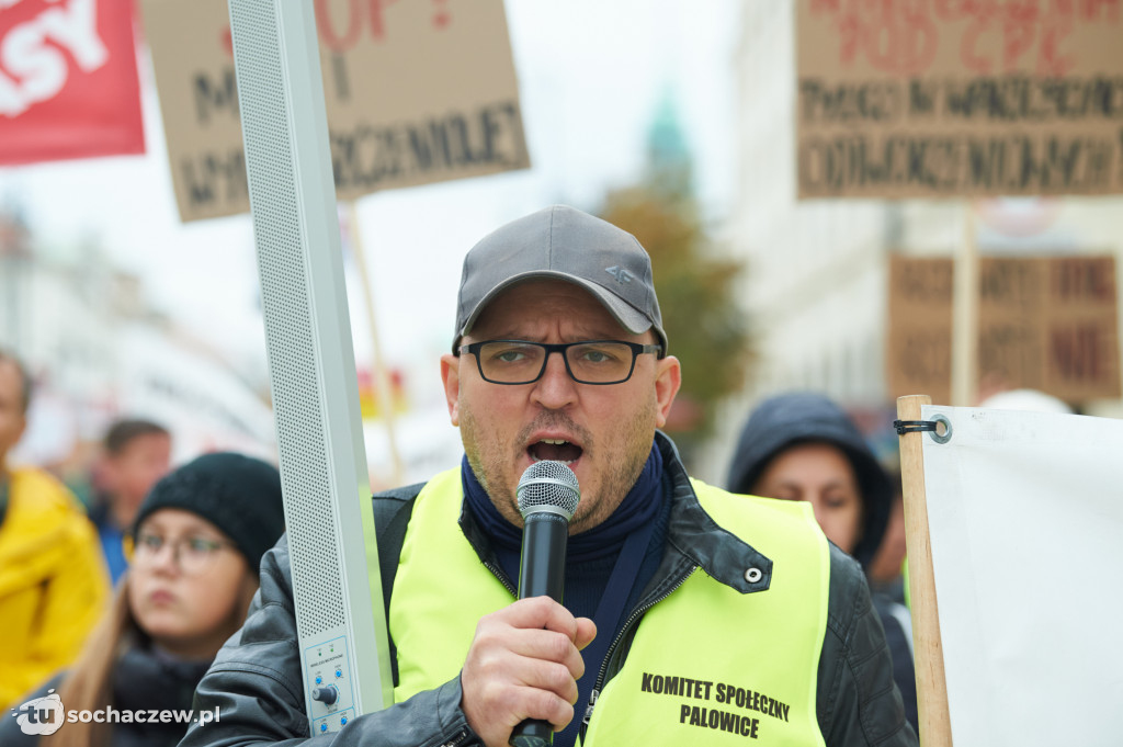 Protest przeciw CPK w Warszawie