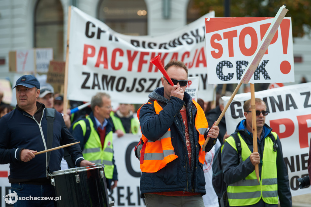 Protest przeciw CPK w Warszawie