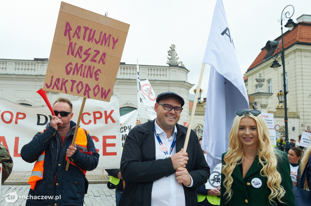 Protest przeciw CPK w Warszawie