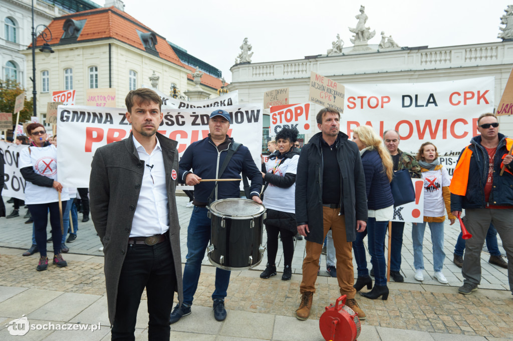 Protest przeciw CPK w Warszawie