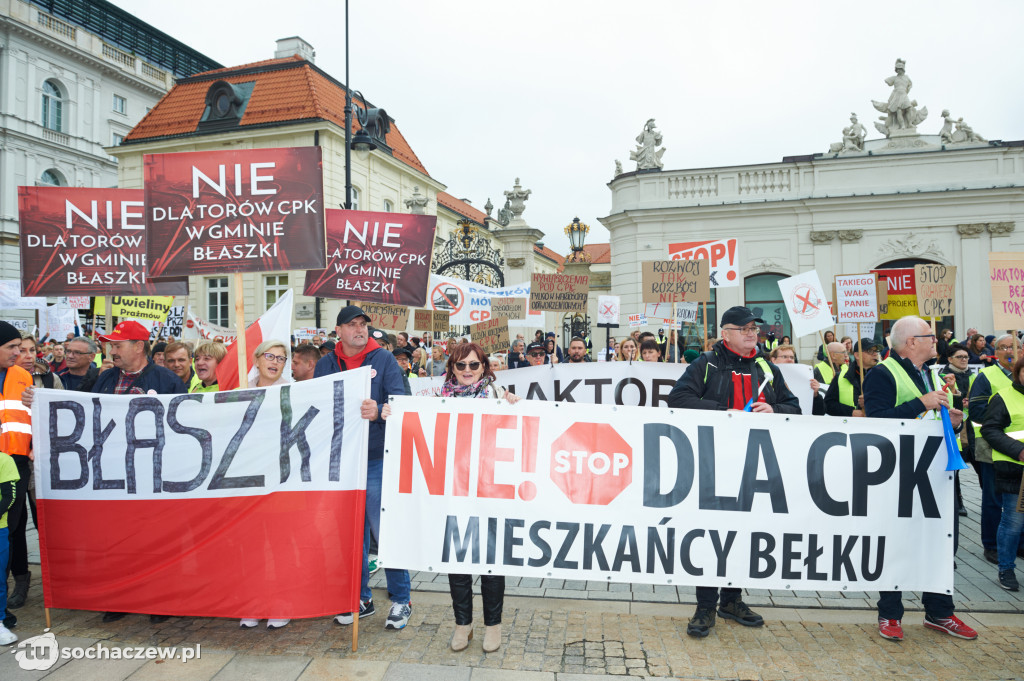 Protest przeciw CPK w Warszawie