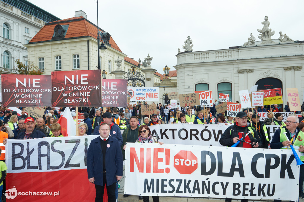 Protest przeciw CPK w Warszawie