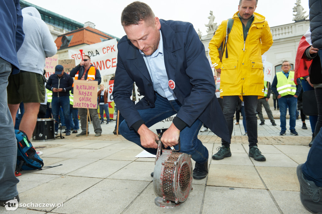 Protest przeciw CPK w Warszawie