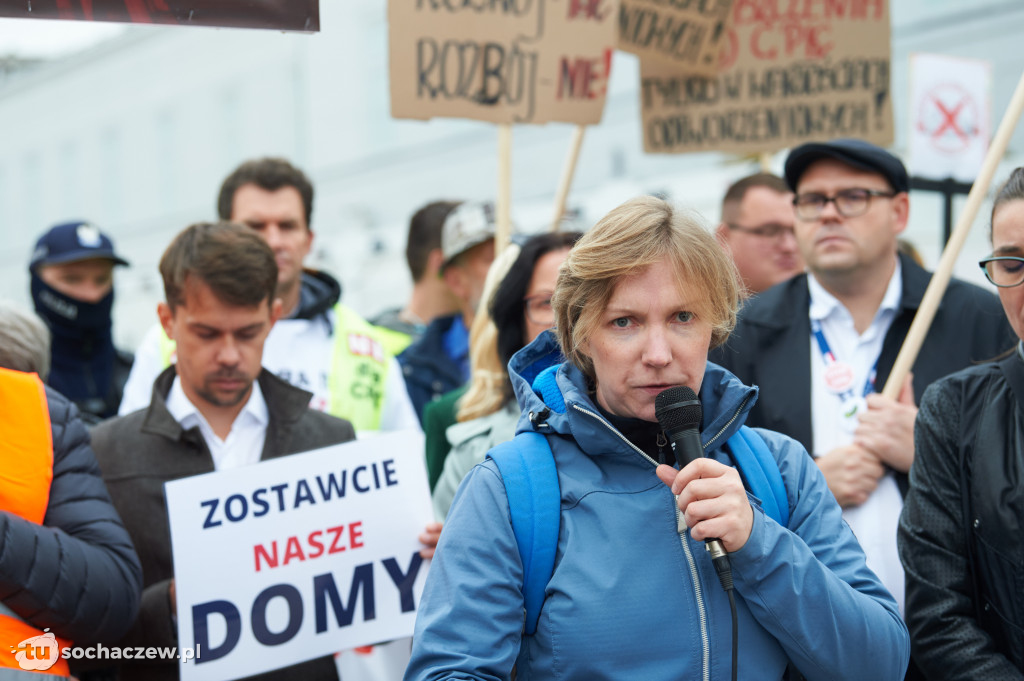 Protest przeciw CPK w Warszawie