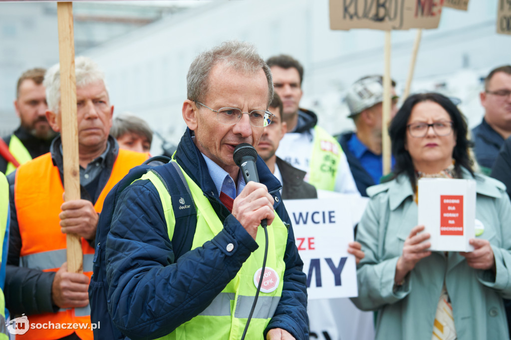 Protest przeciw CPK w Warszawie