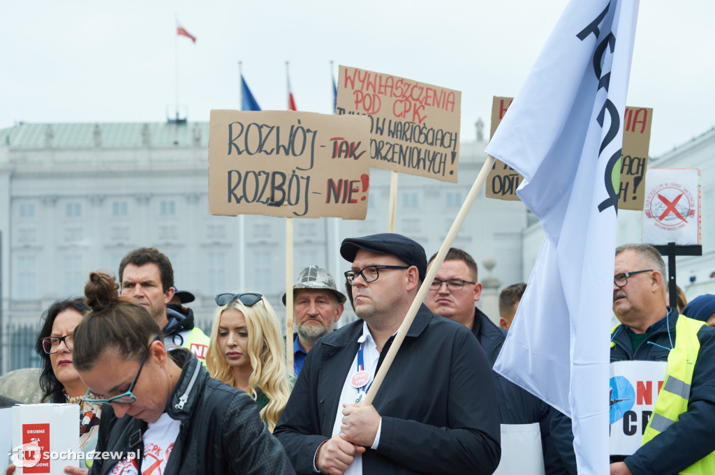 Protest przeciw CPK w Warszawie