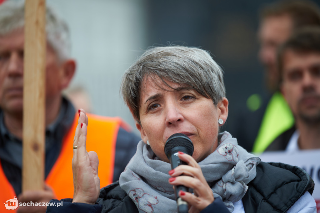 Protest przeciw CPK w Warszawie
