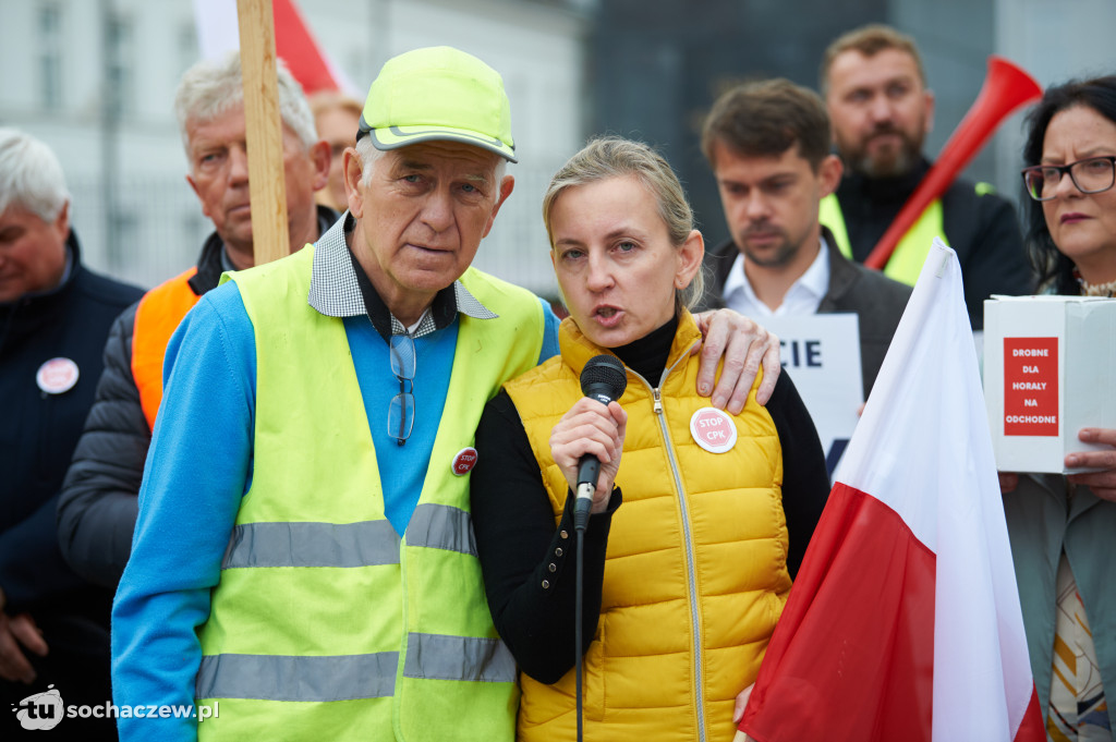 Protest przeciw CPK w Warszawie