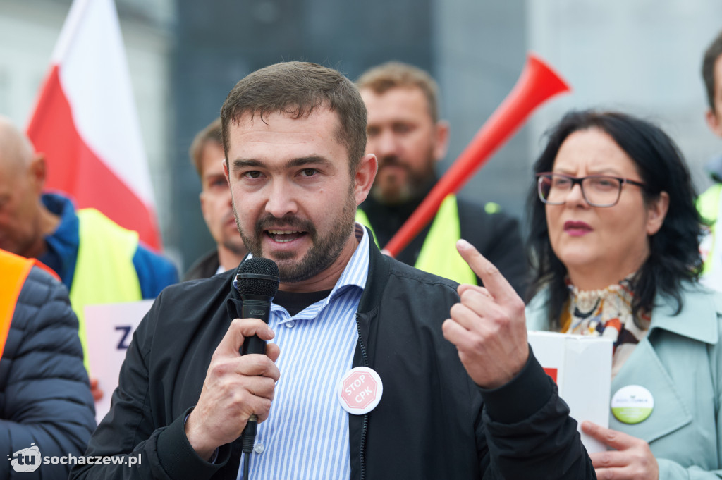 Protest przeciw CPK w Warszawie
