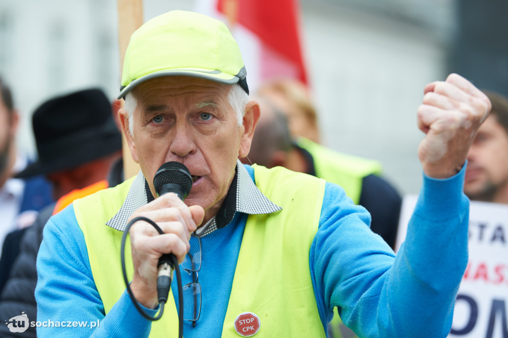 Protest przeciw CPK w Warszawie