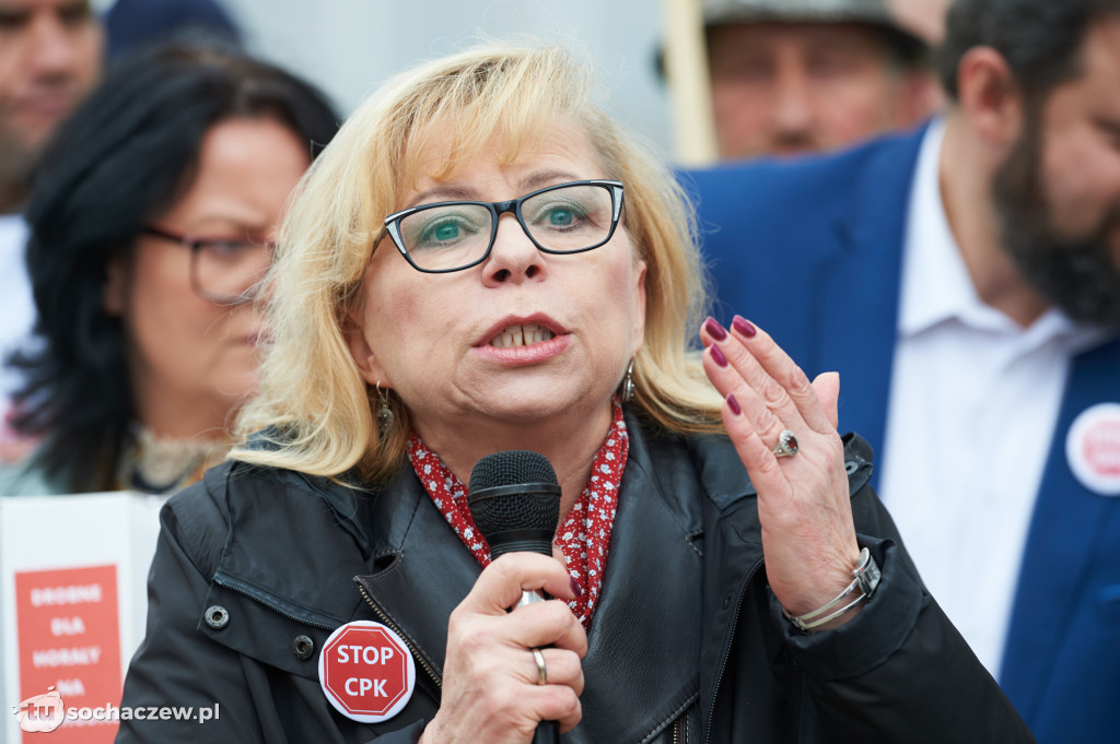 Protest przeciw CPK w Warszawie