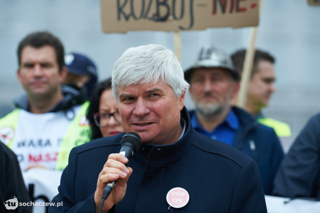 Protest przeciw CPK w Warszawie