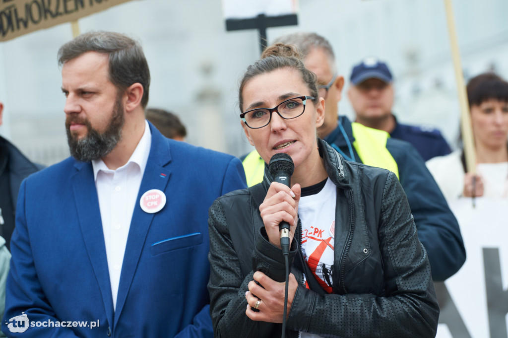 Protest przeciw CPK w Warszawie