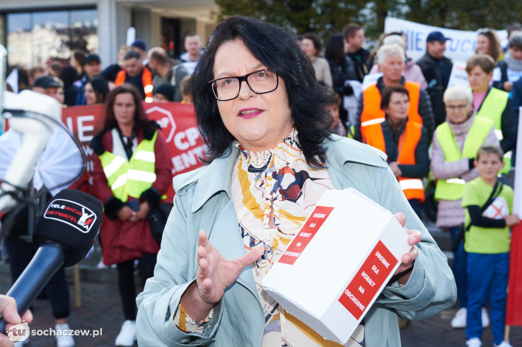 Protest przeciw CPK w Warszawie