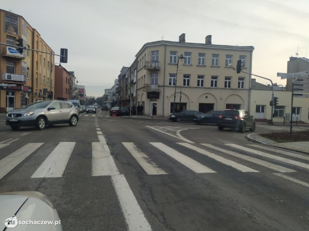 Zderzenie aut w centrum Sochaczewa