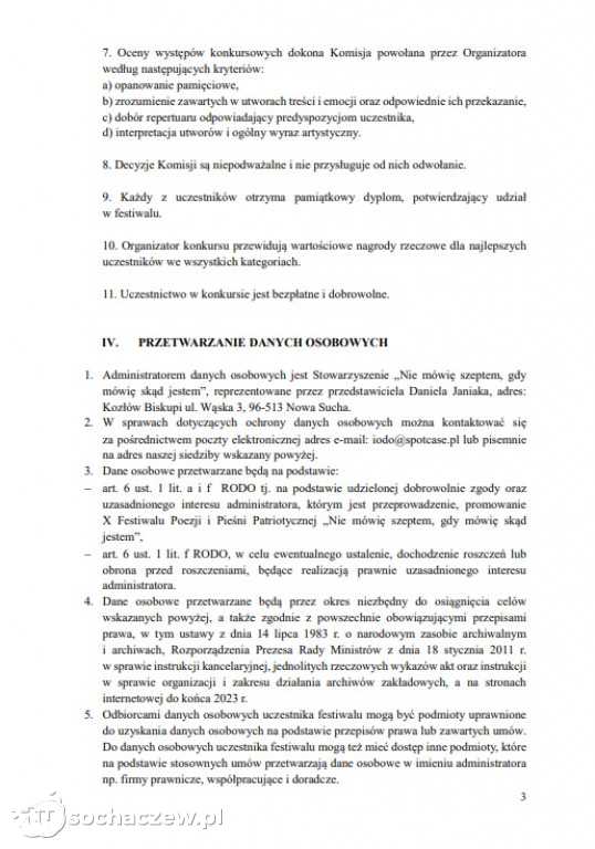 Regulamin i karta zgłoszenia 