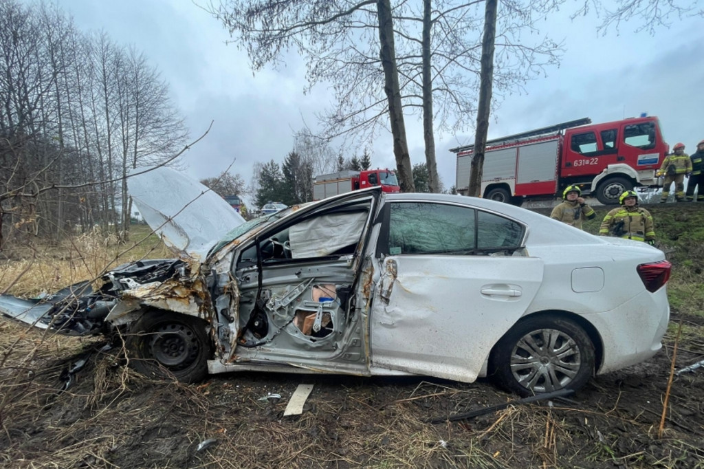 Wypadek na DK 92 w Kożuszkach Parcel