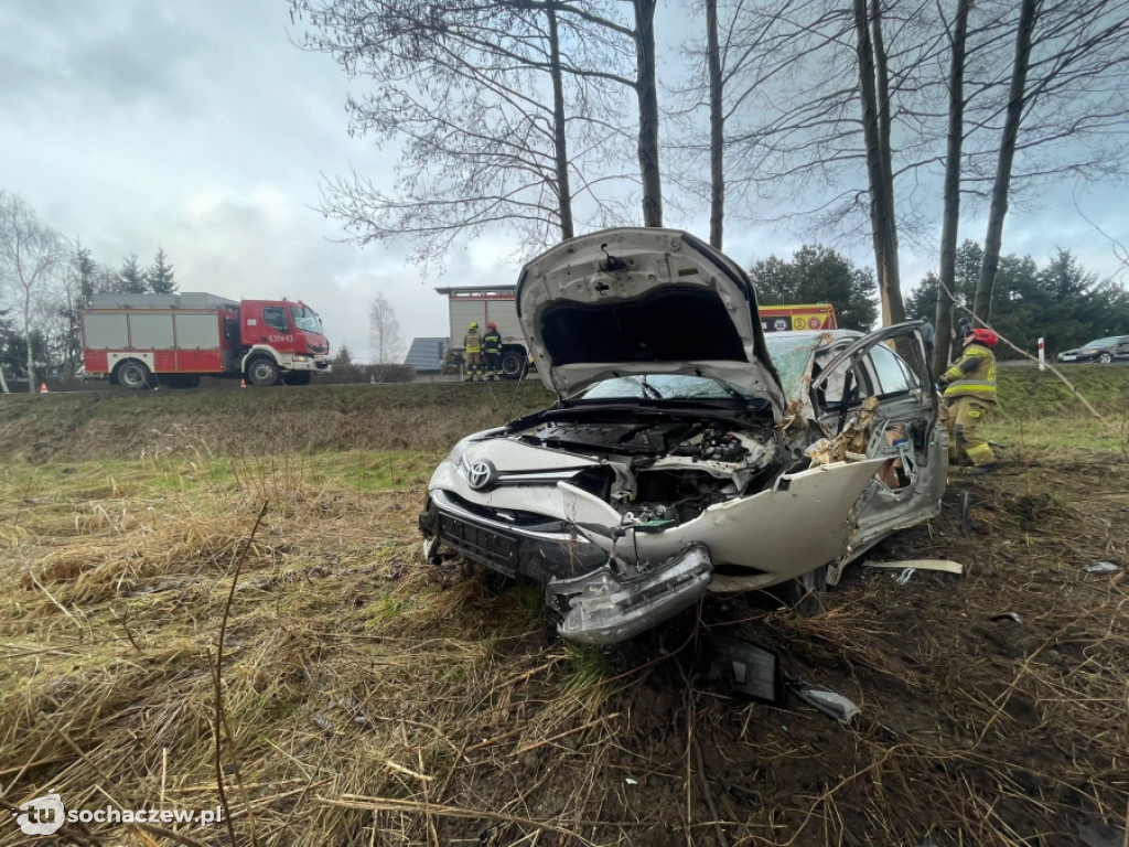Wypadek na DK 92 w Kożuszkach Parcel