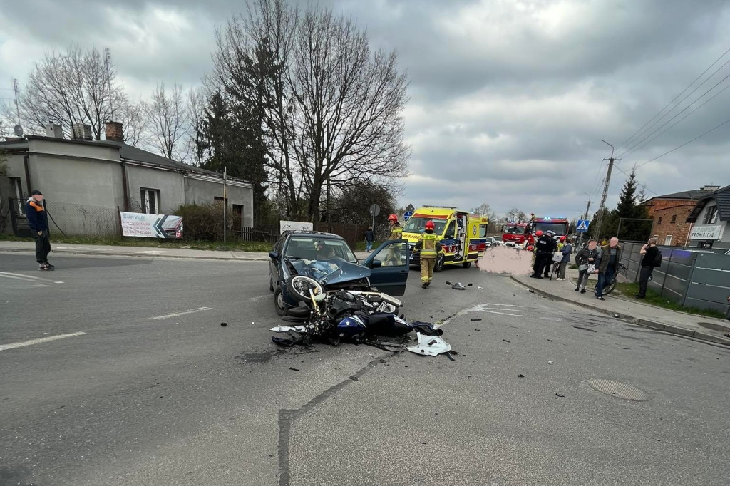 Wypadek na 15. Sierpnia z udziałem motocyklisty