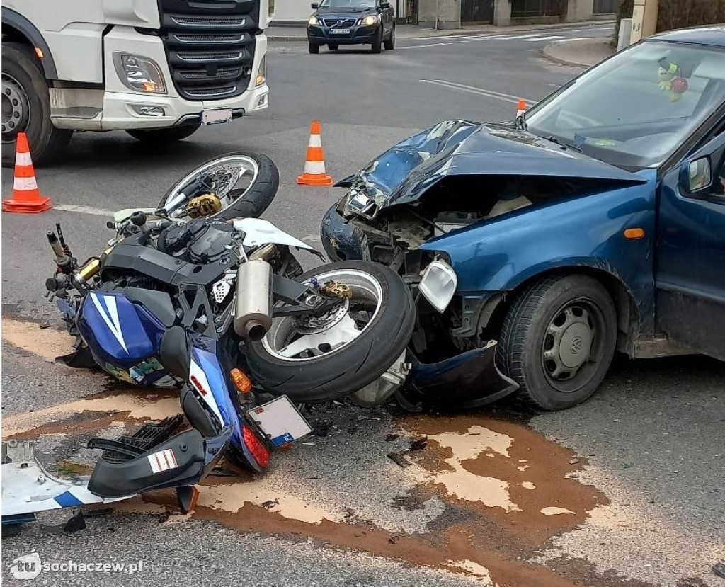 Wypadek na 15. Sierpnia z udziałem motocyklisty