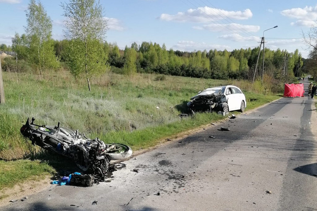 Śmierć motocyklisty w powiecie żyrardowskim
