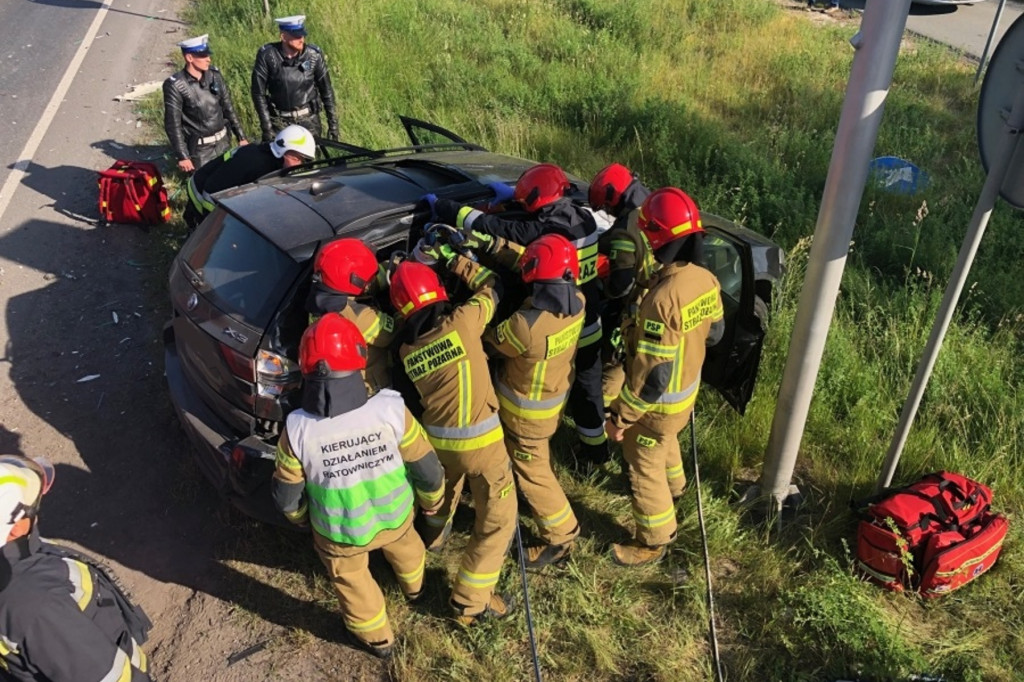 Wypadek na DK 50 w Lubiejewie