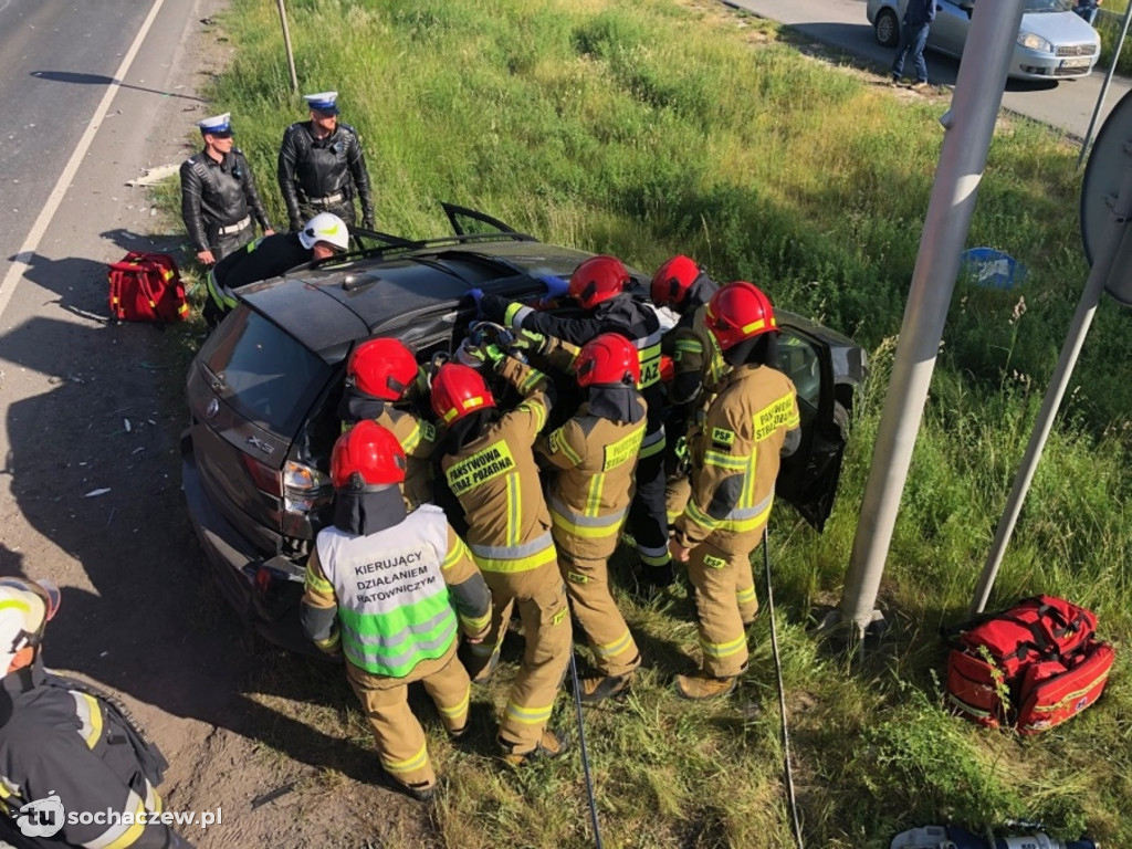 Wypadek na DK 50 w Lubiejewie