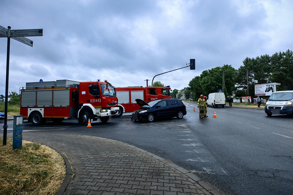 Wypadek na skrzyżowaniu w Sochaczewie