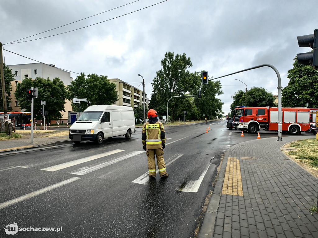Wypadek na skrzyżowaniu w Sochaczewie