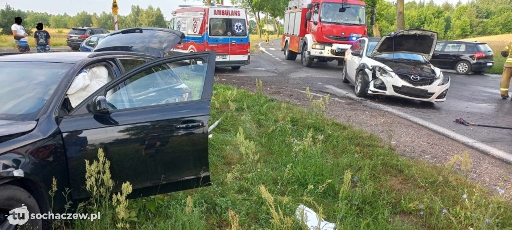 Zderzenie dwóch aut w Malanowie na DW 705