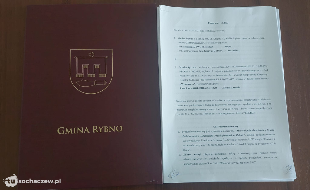 Modernizacja oświetlenia w SP w Rybnie