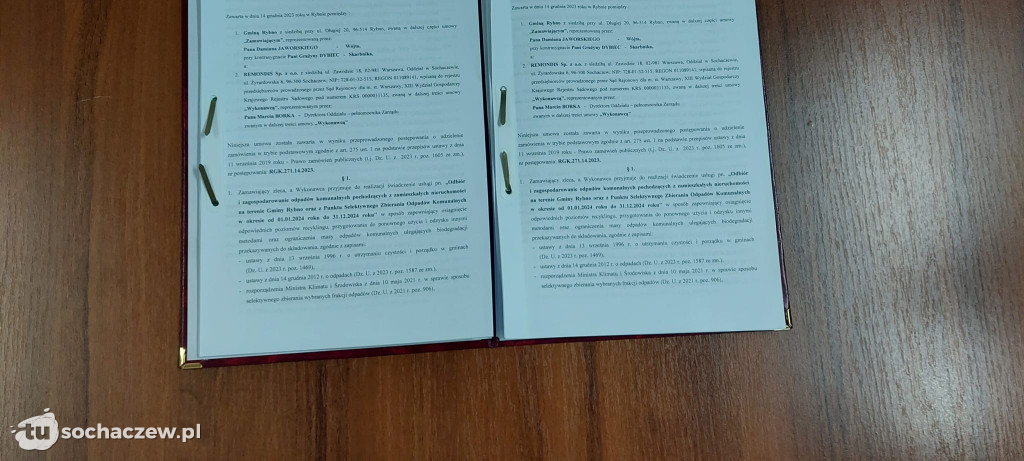 Umowa na odbiór odpadów komunalnych podpisana