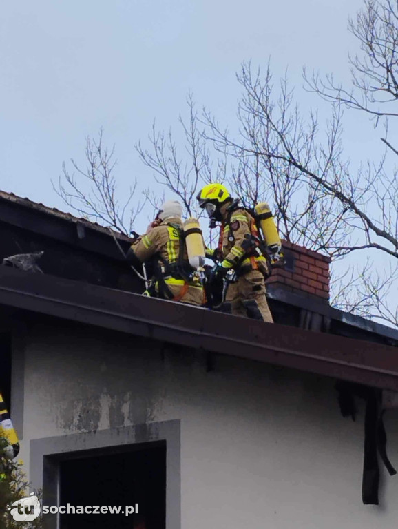 Pożar poddasza w Śladowie