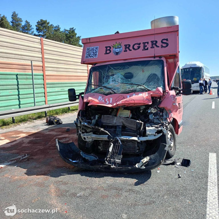 Dwa wypadki na autostradzie A2