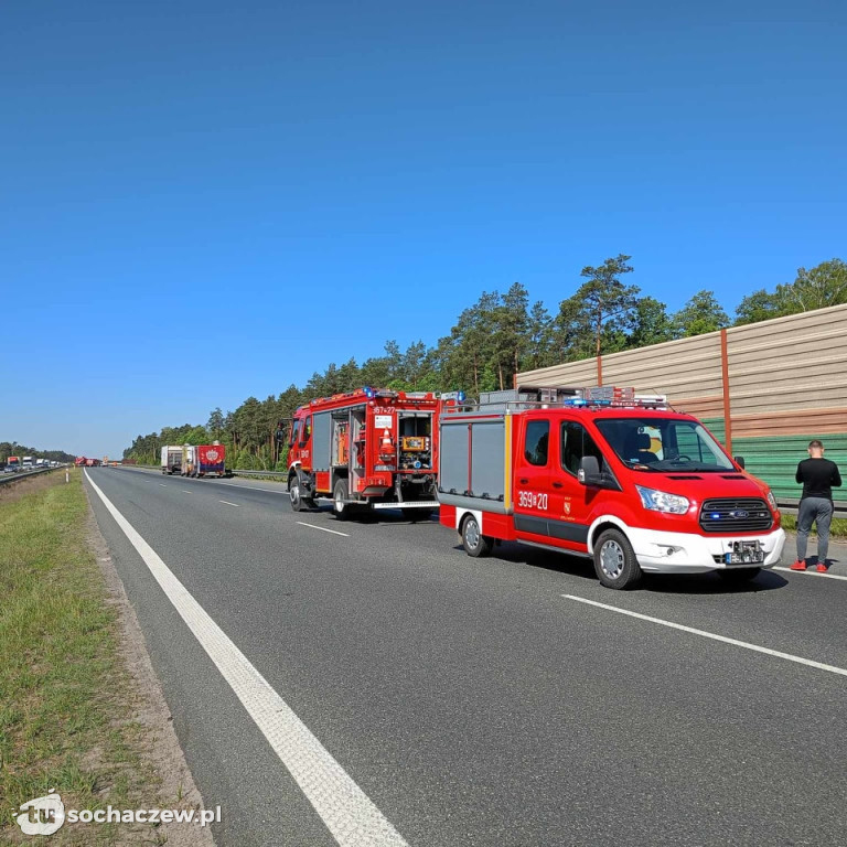 Dwa wypadki na autostradzie A2