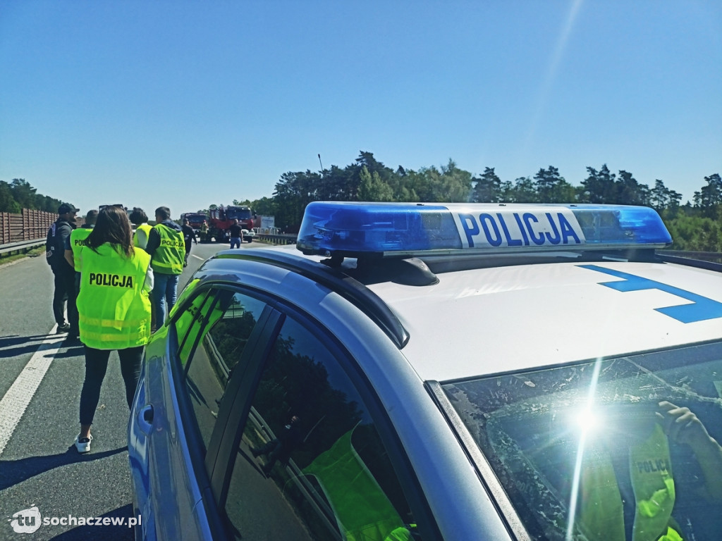 Dwa wypadki na autostradzie A2