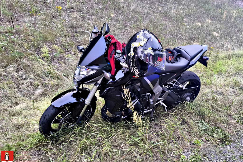 Wypadek motocyklisty w Młodzieszynie