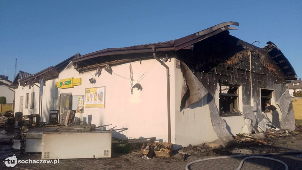 Pożar sklepu w Giżycach