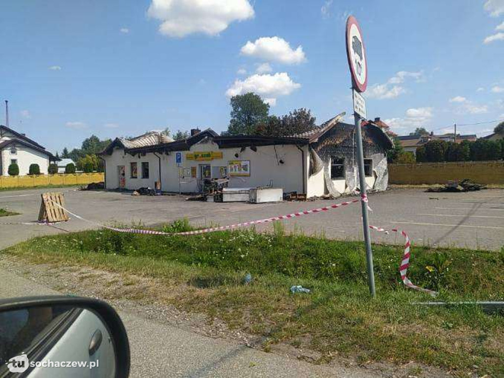 Pożar sklepu w Giżycach