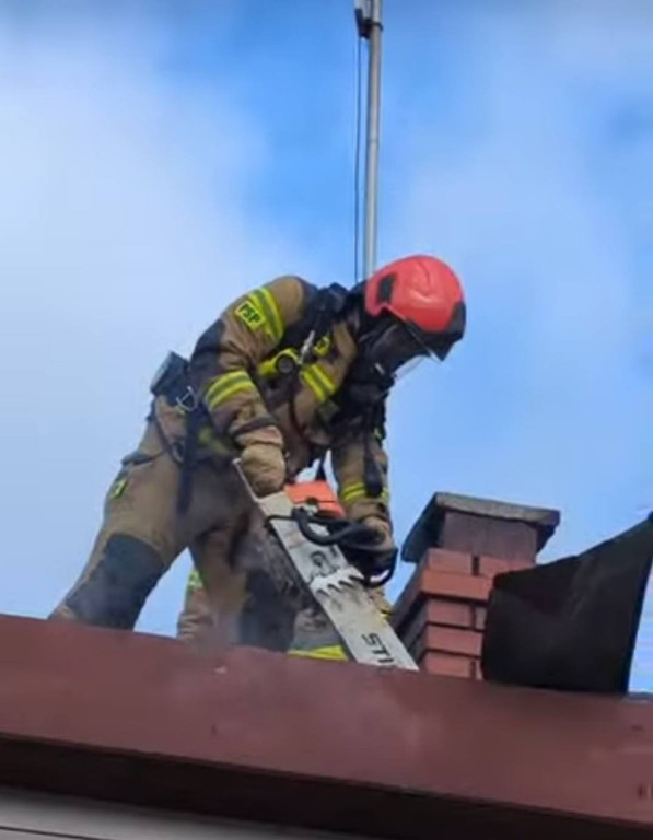 Pożar domu w Lasocinie