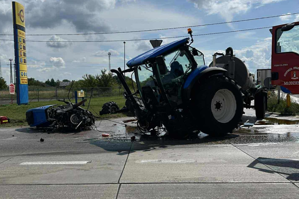 Wypadek na DK 50 w Młodzieszynie