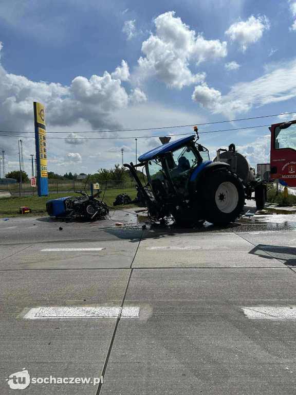 Wypadek na DK 50 w Młodzieszynie